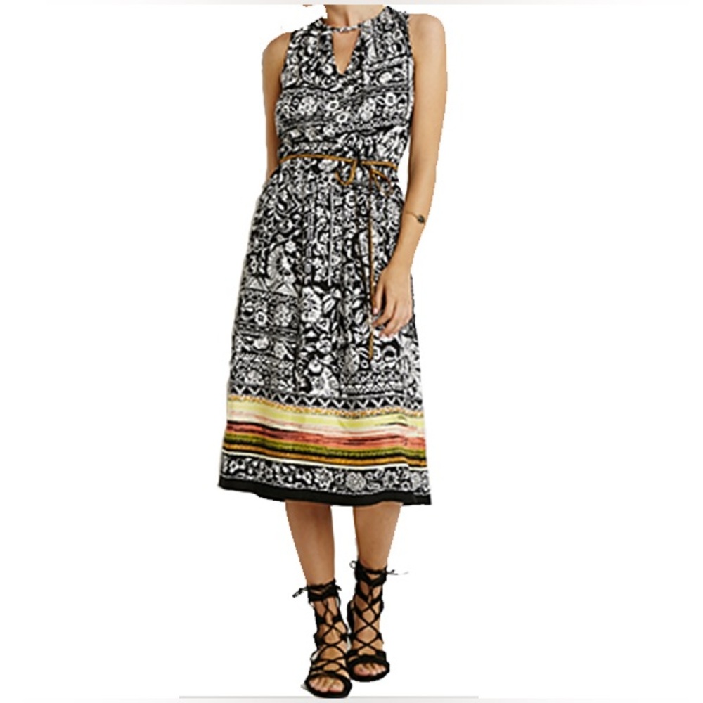 Forever 21 Black and White Boho Midi Dress